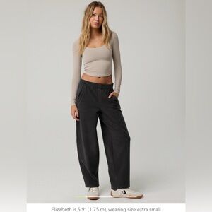 BNWT Offline by Aerie Polar Fleece Barrel Pant in Smoked Gray